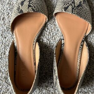 J. Crew Snakeskin Pattern Flats - Cream and Black